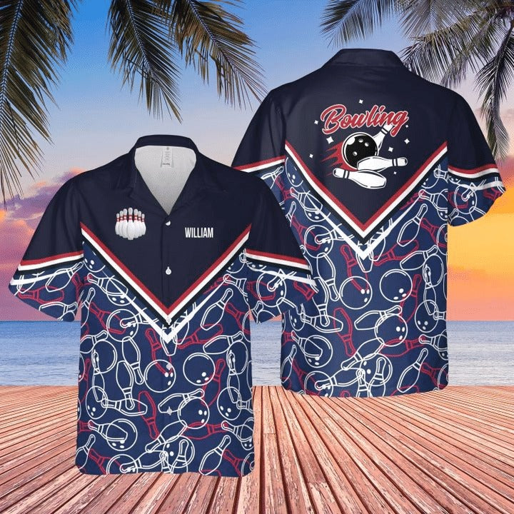 Personalized Bowling Hawaiian Shirt With Name, Hawaii Shirt Short Slee