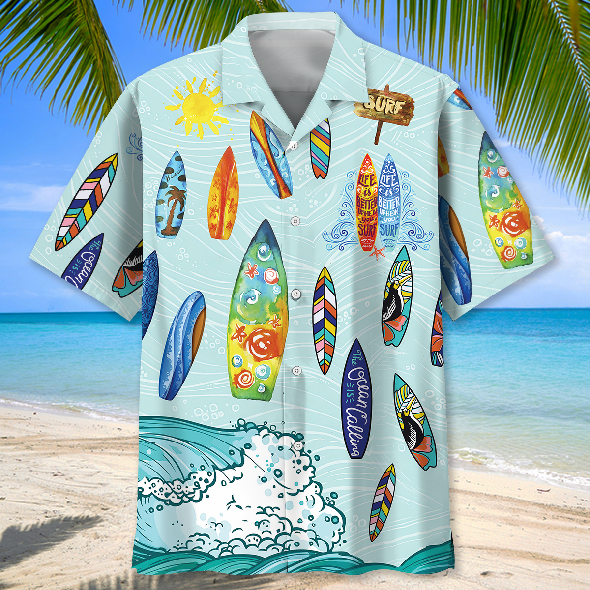 Boston Red Sox MLB Hawaiian Shirt Ocean Hibiscus Custom Name For