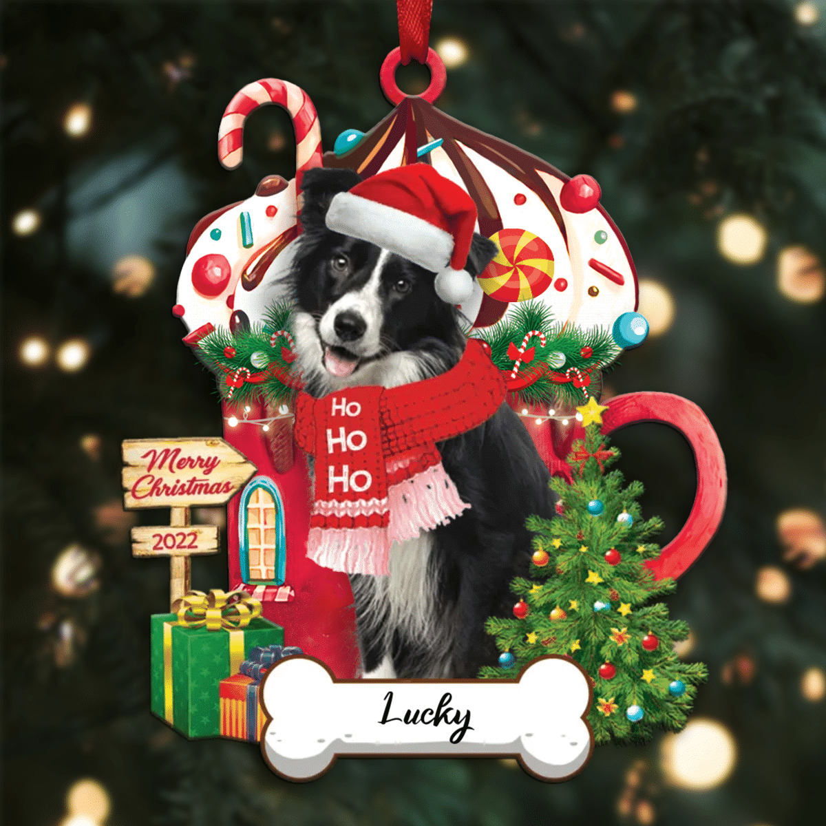 dog christmas border