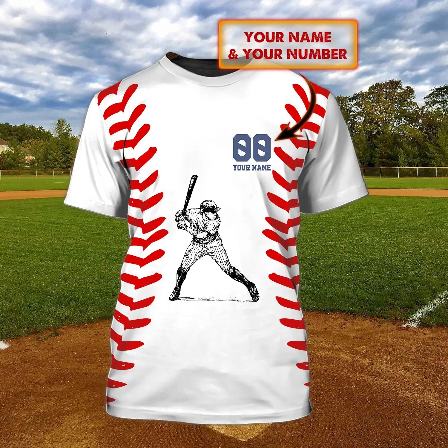 Custom Baseball Player Tee