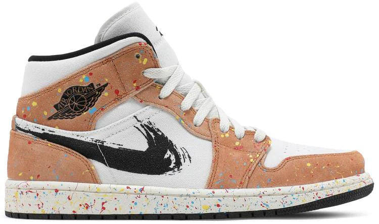  Air Jordan 1 Mid SE 'Brushstroke Paint Splatter' DA8005-100 