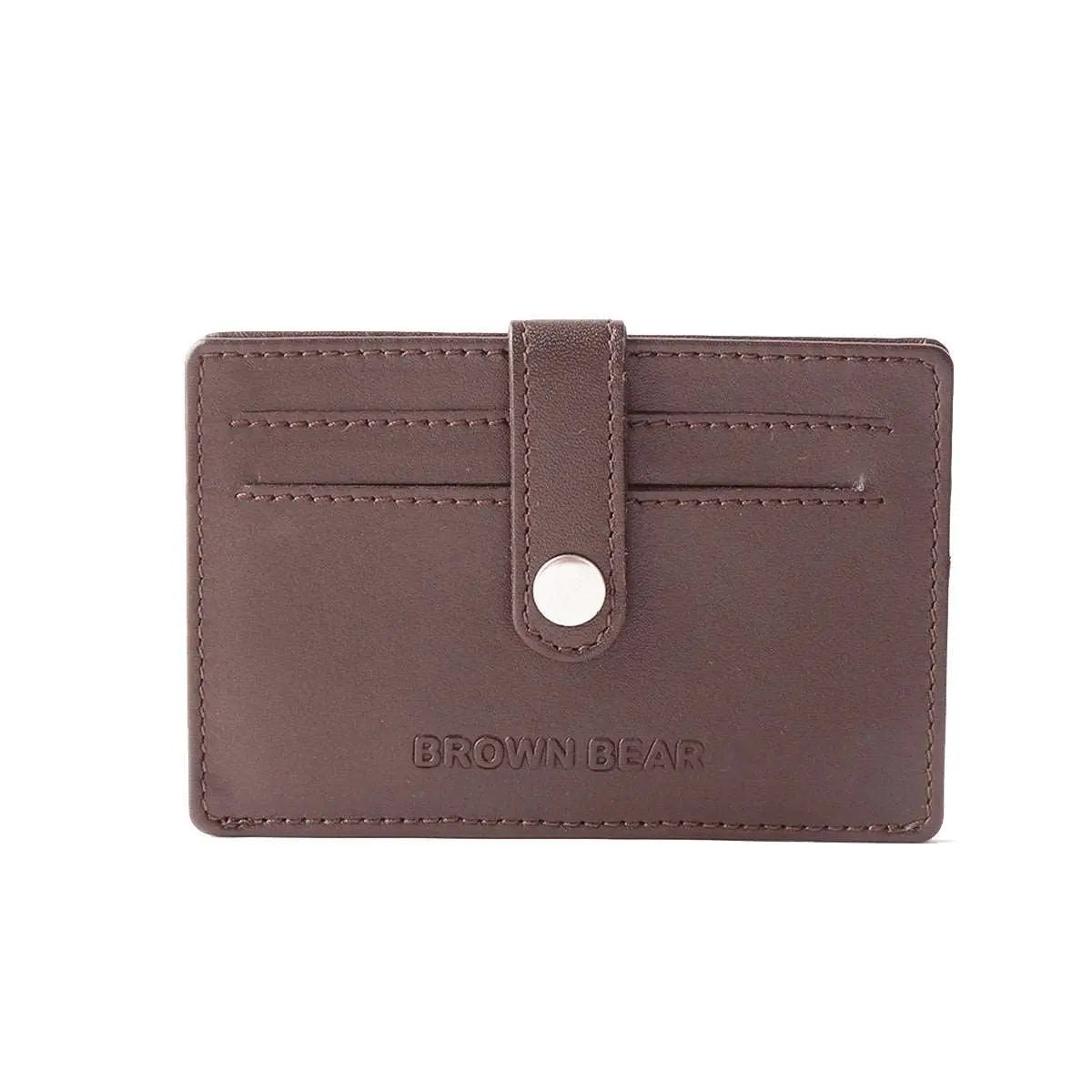 Leather Money-Clip Holder with RFID Protection in Genuine Leather – Brown  Bear