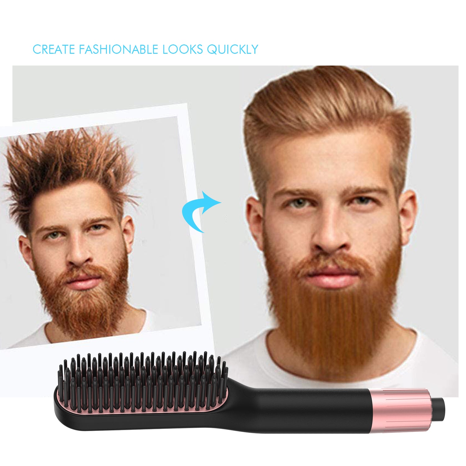 Enhanced Ionic Beard Straightener CombHair Straightening Brush Instant  Styling Comb for Men All Kinds of Hair with Fast Heat  Walmartcom