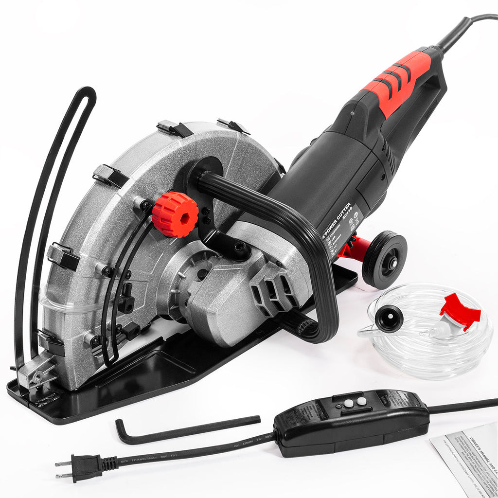 STARK USA 16 in. 3200-Watt Circular Cut Concrete Saw Cutter with Water Line  Attachment (No-Blade) 50120-H2 - The Home Depot