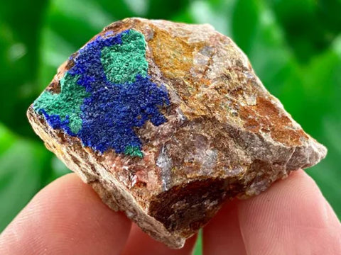 Raw uncut azurite malachite stone