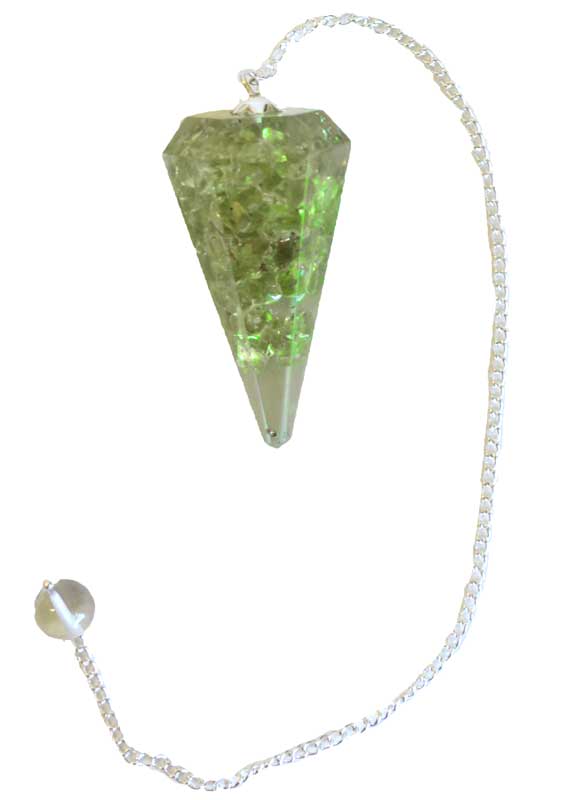 Peridot Orgone Pendulum- 6-Sided Pendulum