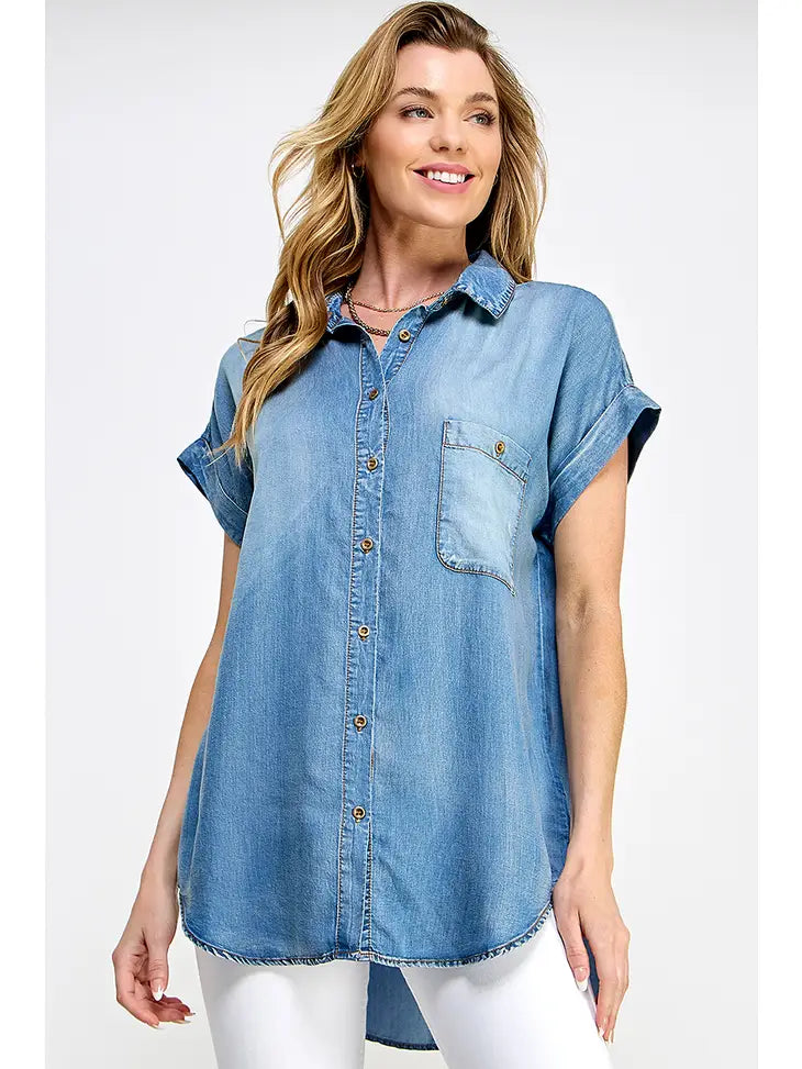Washed Roll Up Short Sleeve