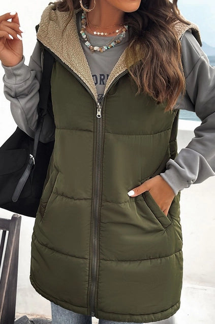 Urban Explorer Fleece-Lined Vest - Army Green