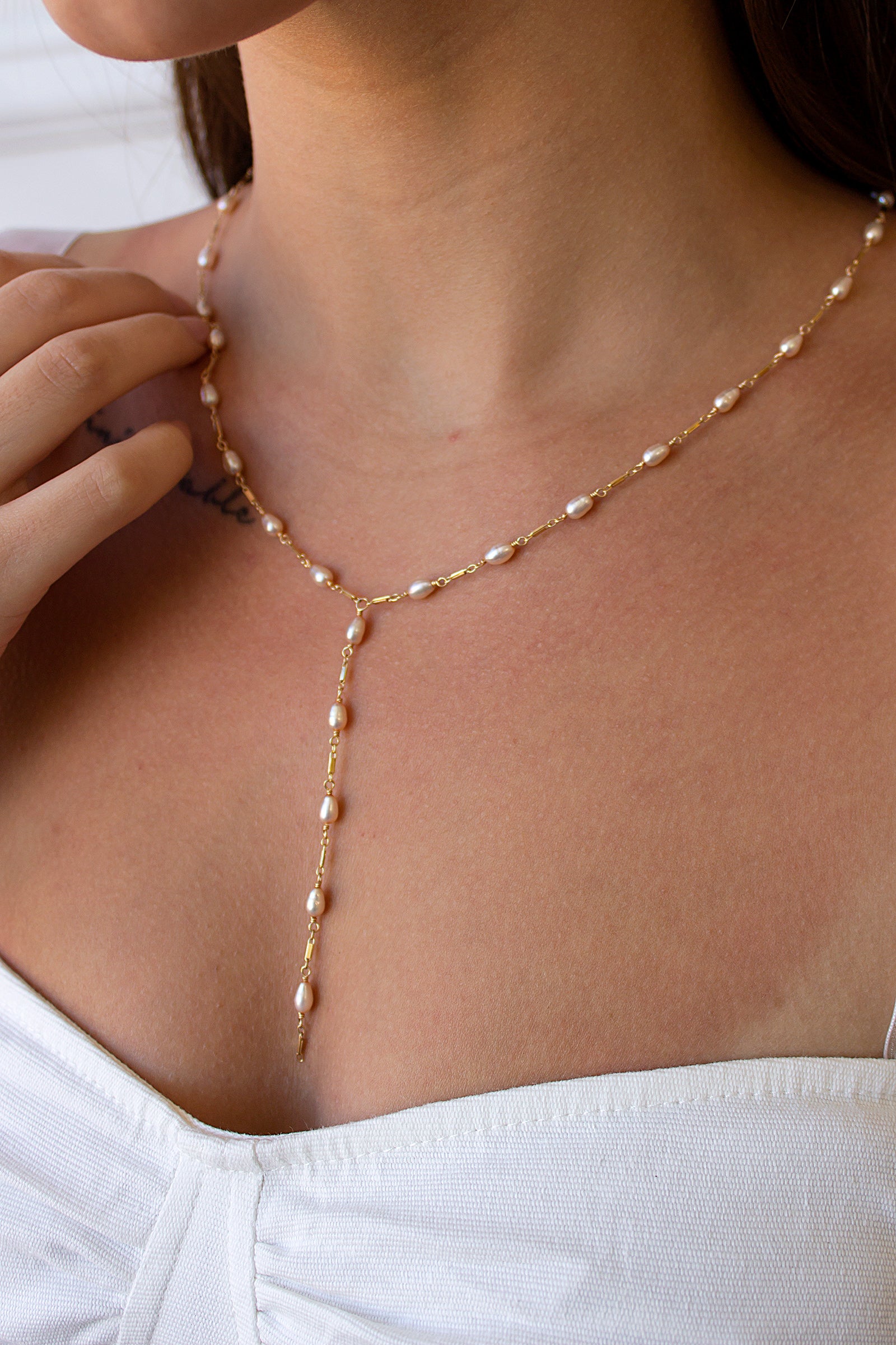 Dripping Freshwater Pearl Necklace