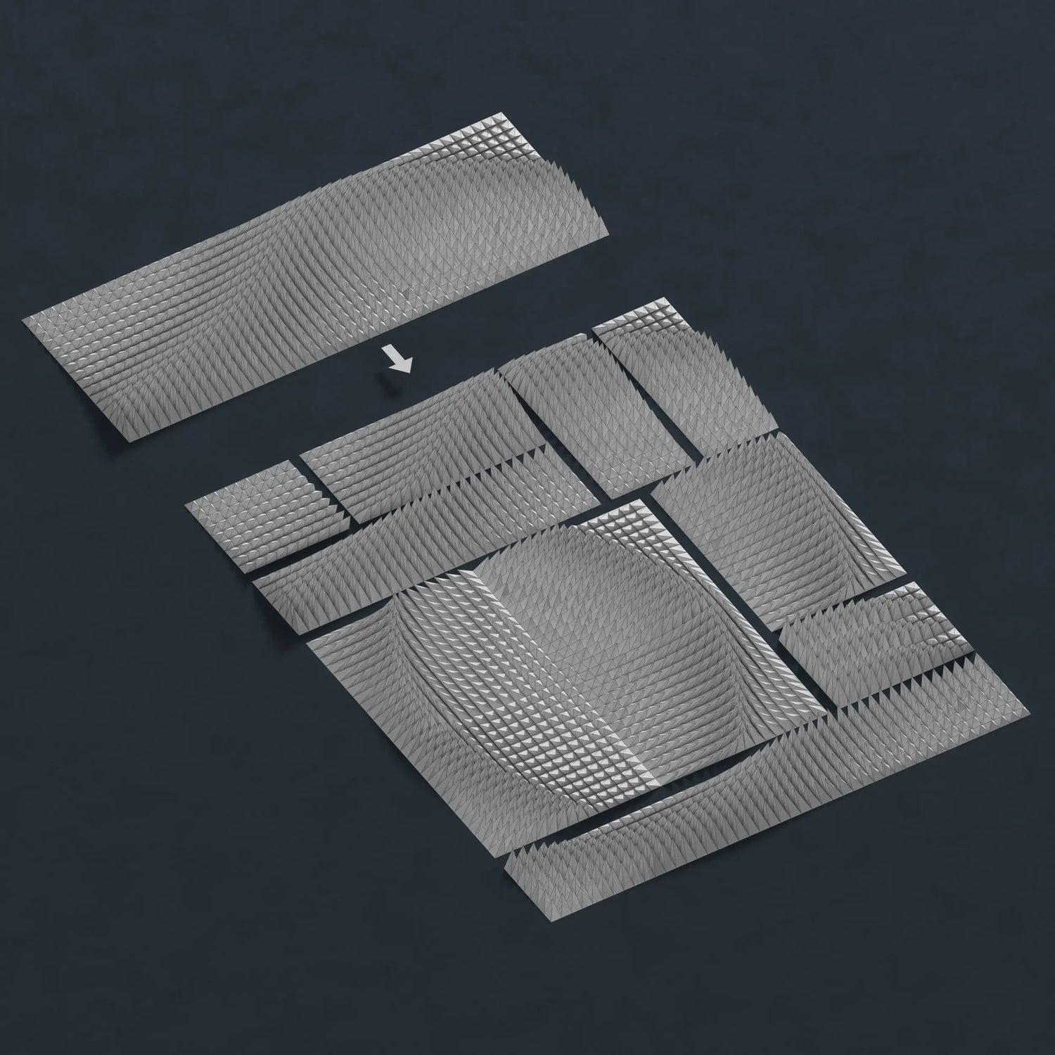TWISTED BOX 2 PARAGAMI 07 02 TEMPLATE for 3D HANDMADE PAPER WALL A