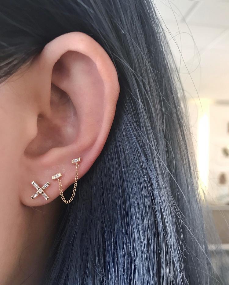 double stud earrings