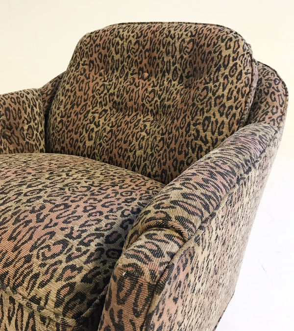 Lounge Chairs In Kravet Leopard Print Fabric Pair Forsyth