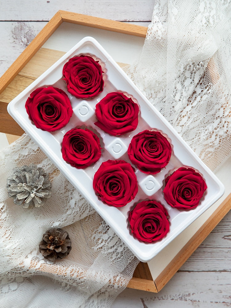 Roses rose - Boite de 8 roses éternelles – My Best Valentine