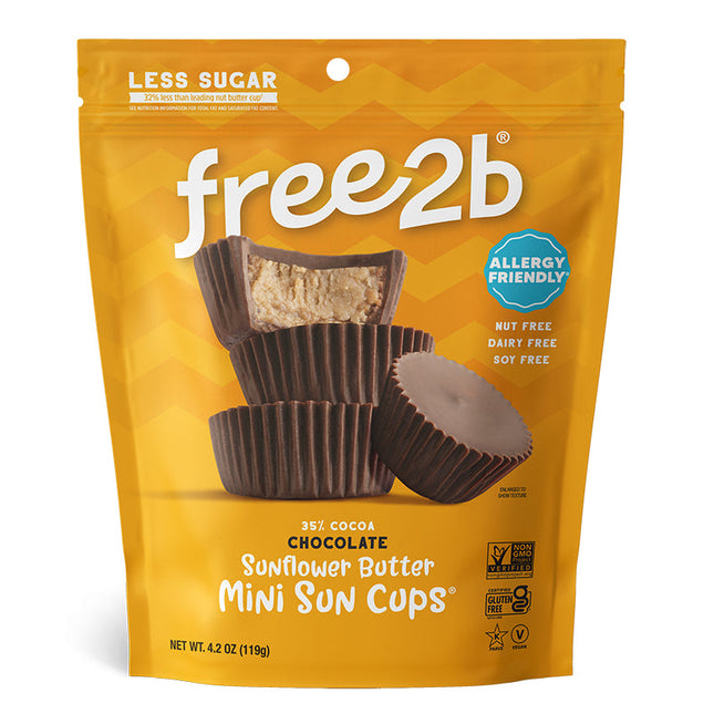 FREE2B DARK CHOCOLATE SUNFLOWER BUTTER CUPS 40g, 687785001417