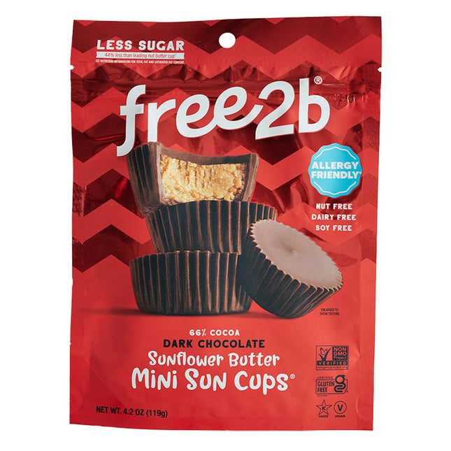 FREE2B DARK CHOCOLATE SUNFLOWER BUTTER CUPS 40g, 687785001417