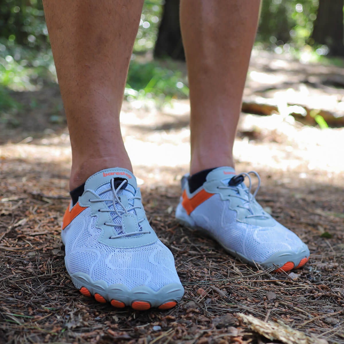Man wearing Barestep Active 2.0 barefoot shoe in nature.