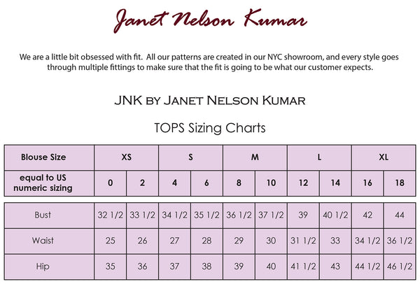 JNK Size Chart