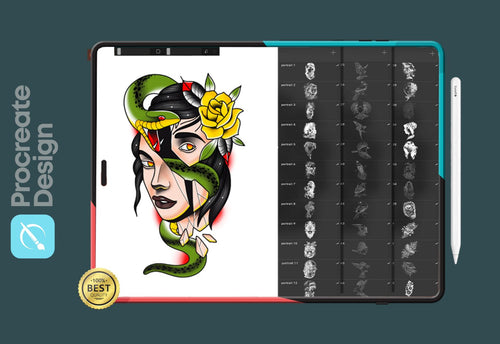 100 Realistic Skull tattoo brushes for Procreate on iPad and iPad pro –  Brushestock