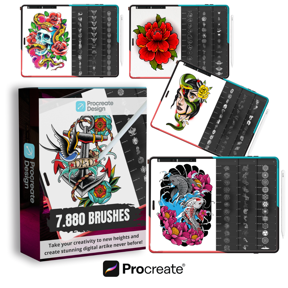 Tattoo Ink Colour Set 1 Procreate Colour Palettes 