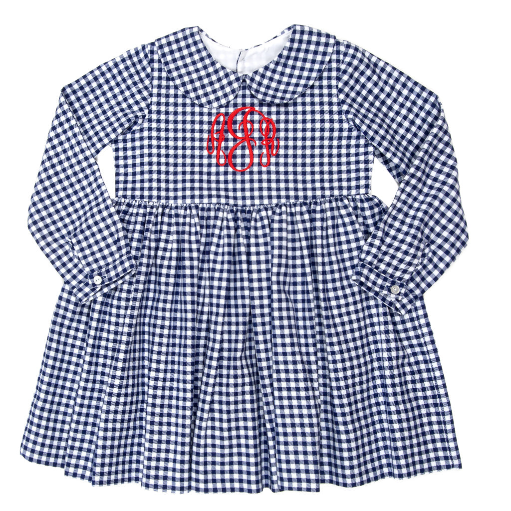 Kellys kids School Blue Paisley Check Dress