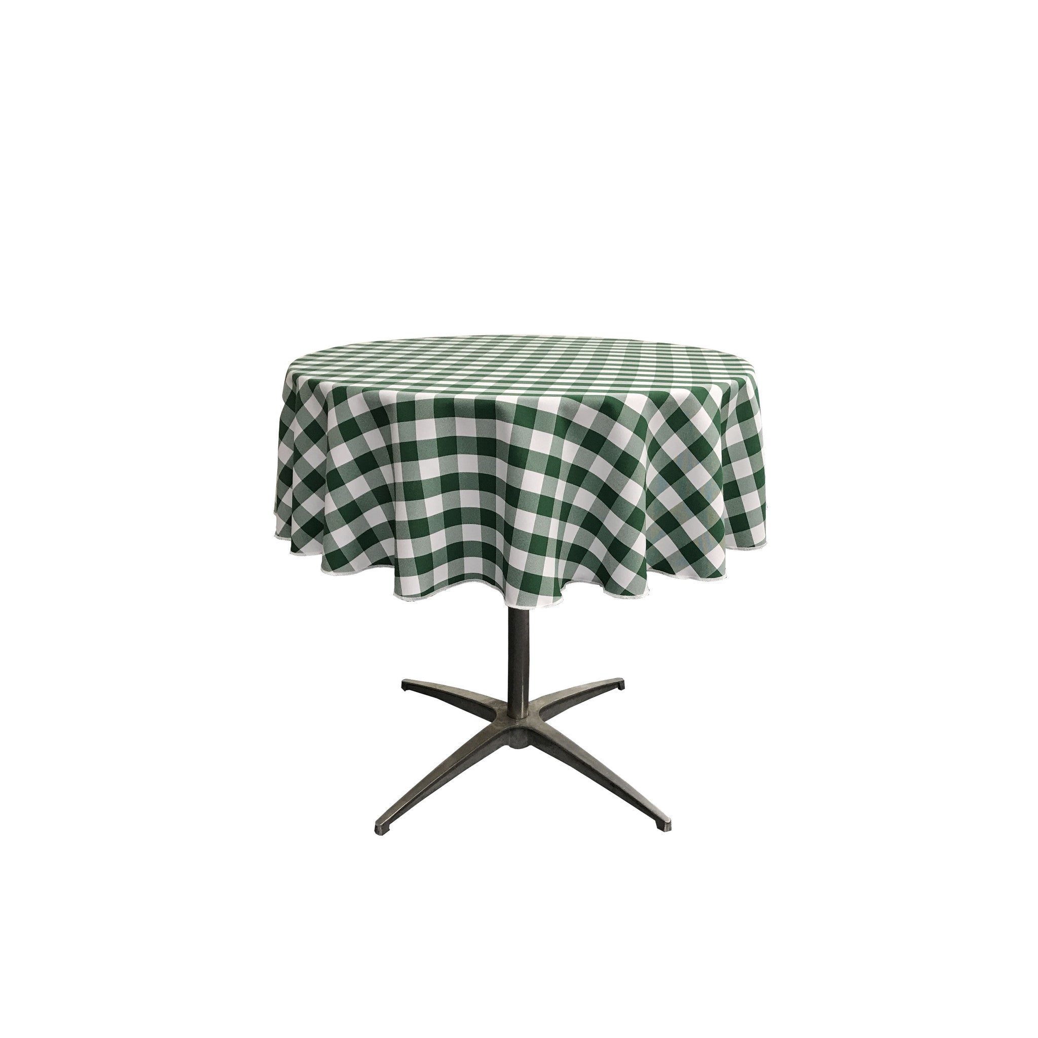 Gingham Checkered Round 51" Tablecloth