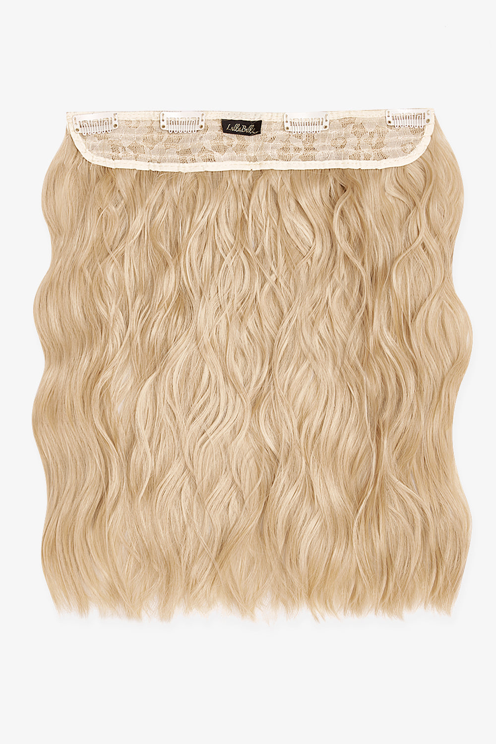Thick 14" 1 Piece Textured Wave Clip-in Hair Extensions - Champagne Blonde