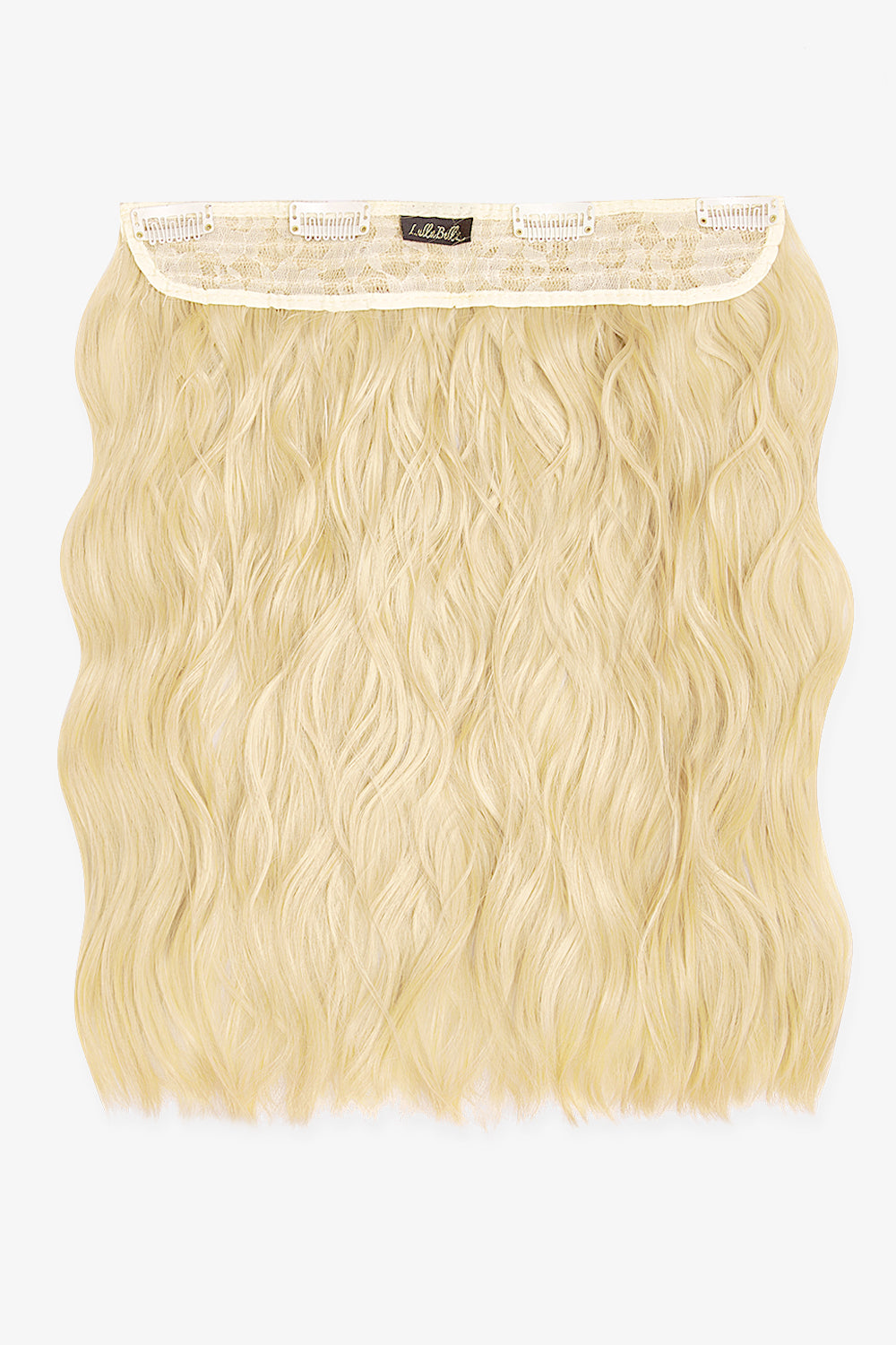 Thick 14" 1 Piece Textured Wave Clip-in Hair Extensions - Pure Blonde