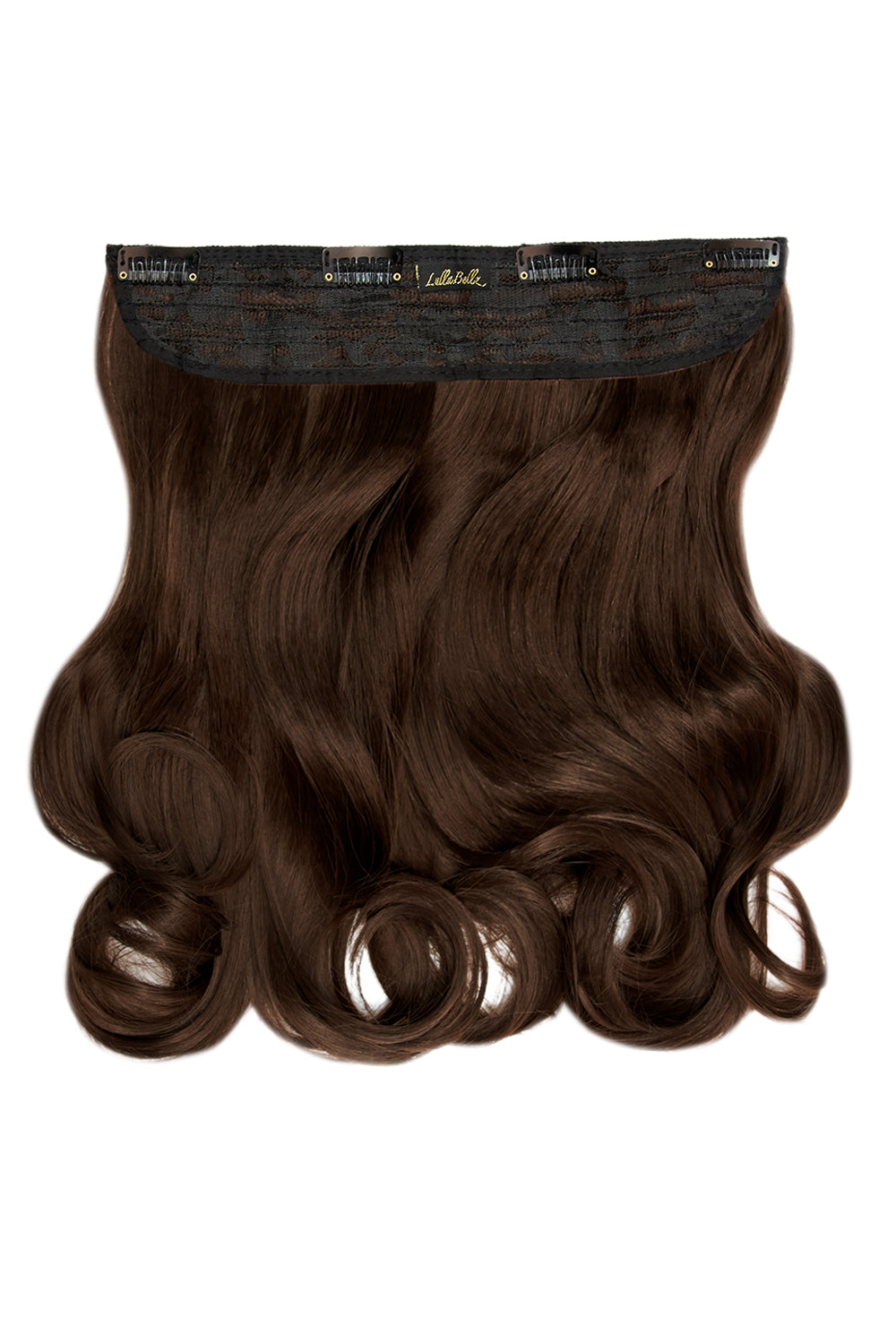 Thick 16" 1 Piece Curly Clip In Hair Extensions - LullaBellz - Chocolate Brown