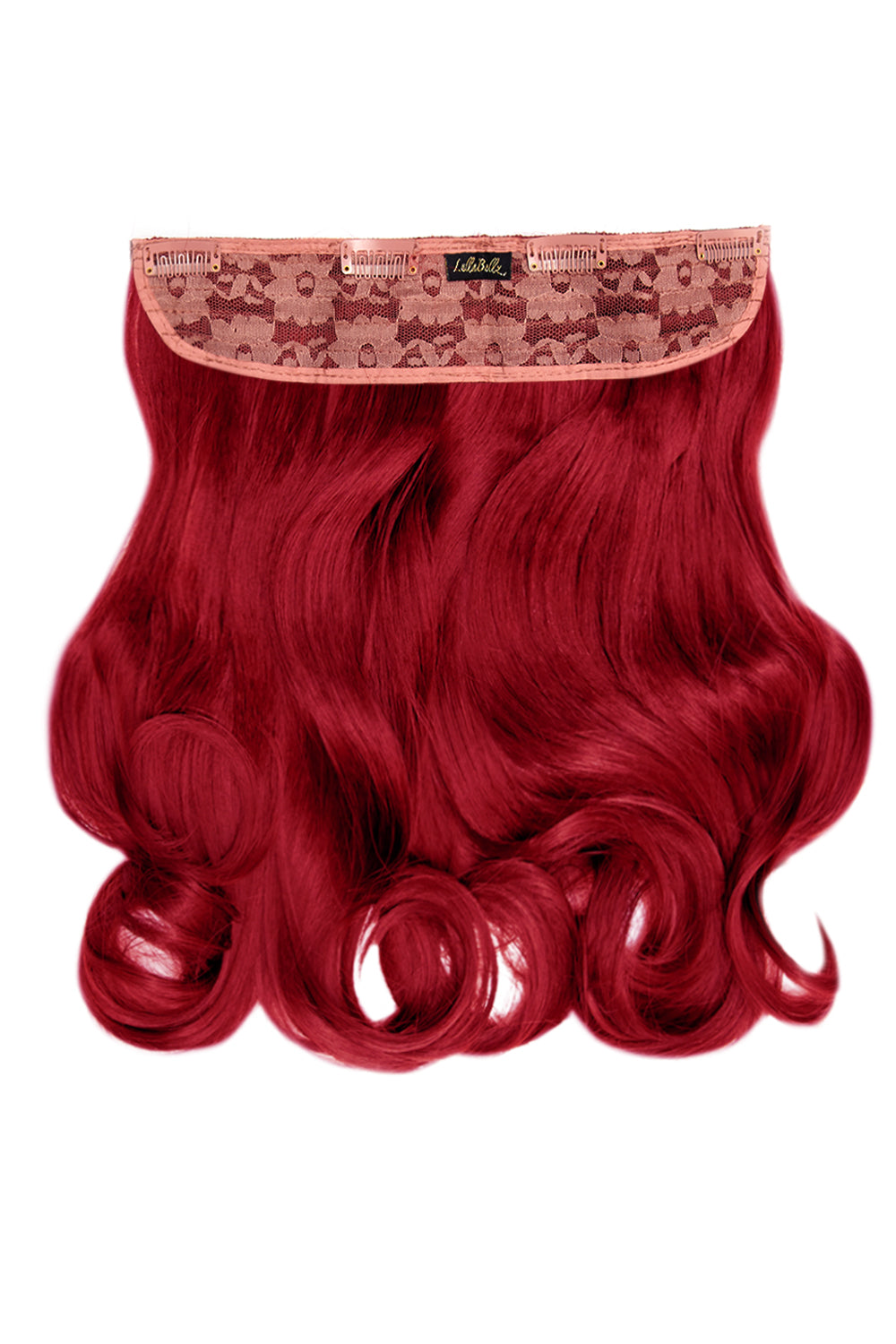 Thick 16" 1 Piece Curly Clip In Hair Extensions - LullaBellz - Ruby Red
