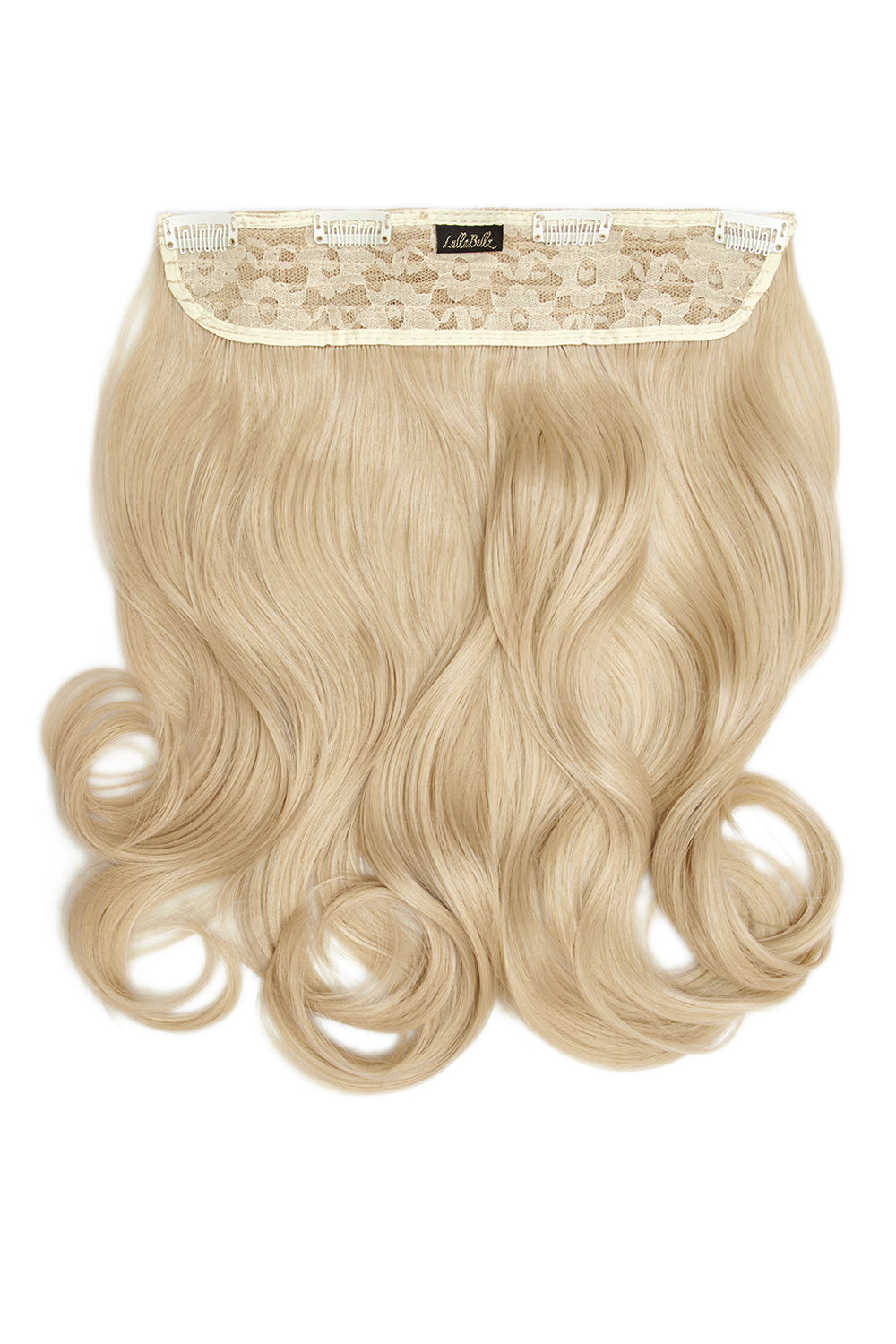 Thick 16" 1 Piece Curly Clip In Hair Extensions - LullaBellz - Champagne Blonde