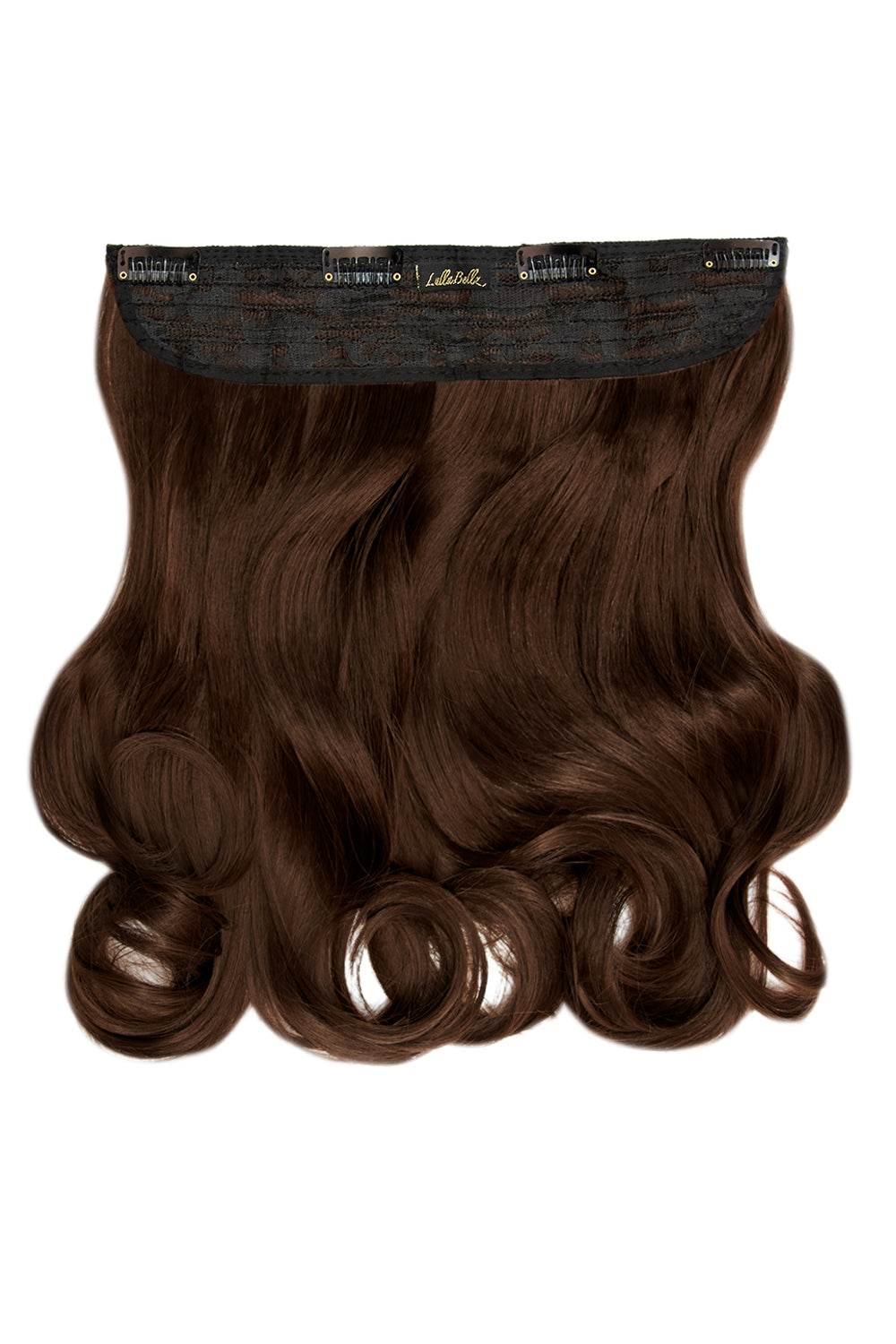 Thick 16" 1 Piece Curly Clip In Hair Extensions - LullaBellz - Golden Brown