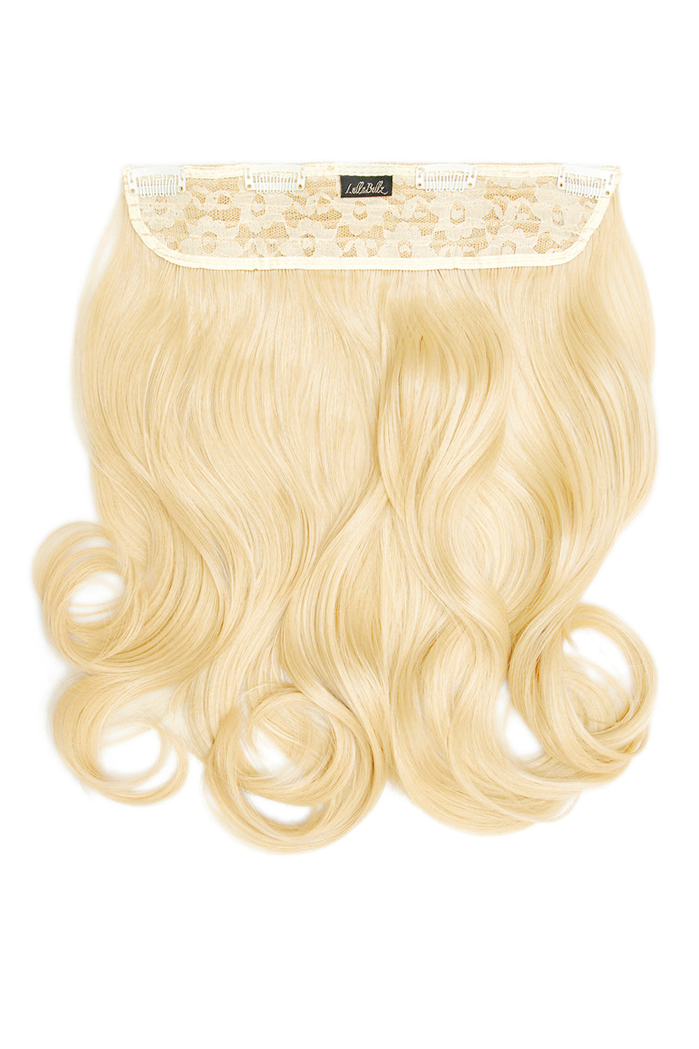 Thick 16" 1 Piece Curly Clip In Hair Extensions - LullaBellz - Pure Blonde