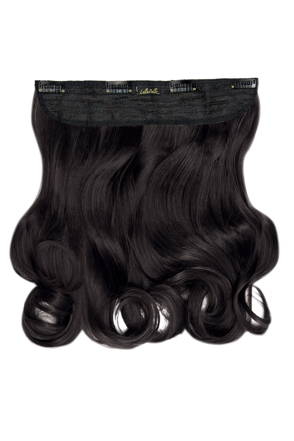 Thick 16" 1 Piece Curly Clip In Hair Extensions - LullaBellz - Raven