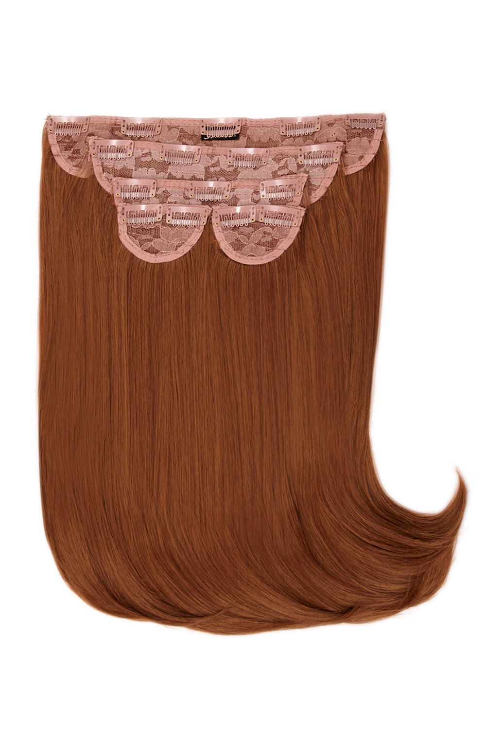 Super Thick 16" 5 Piece Curve Clip In Hair Extensions - Copper Red