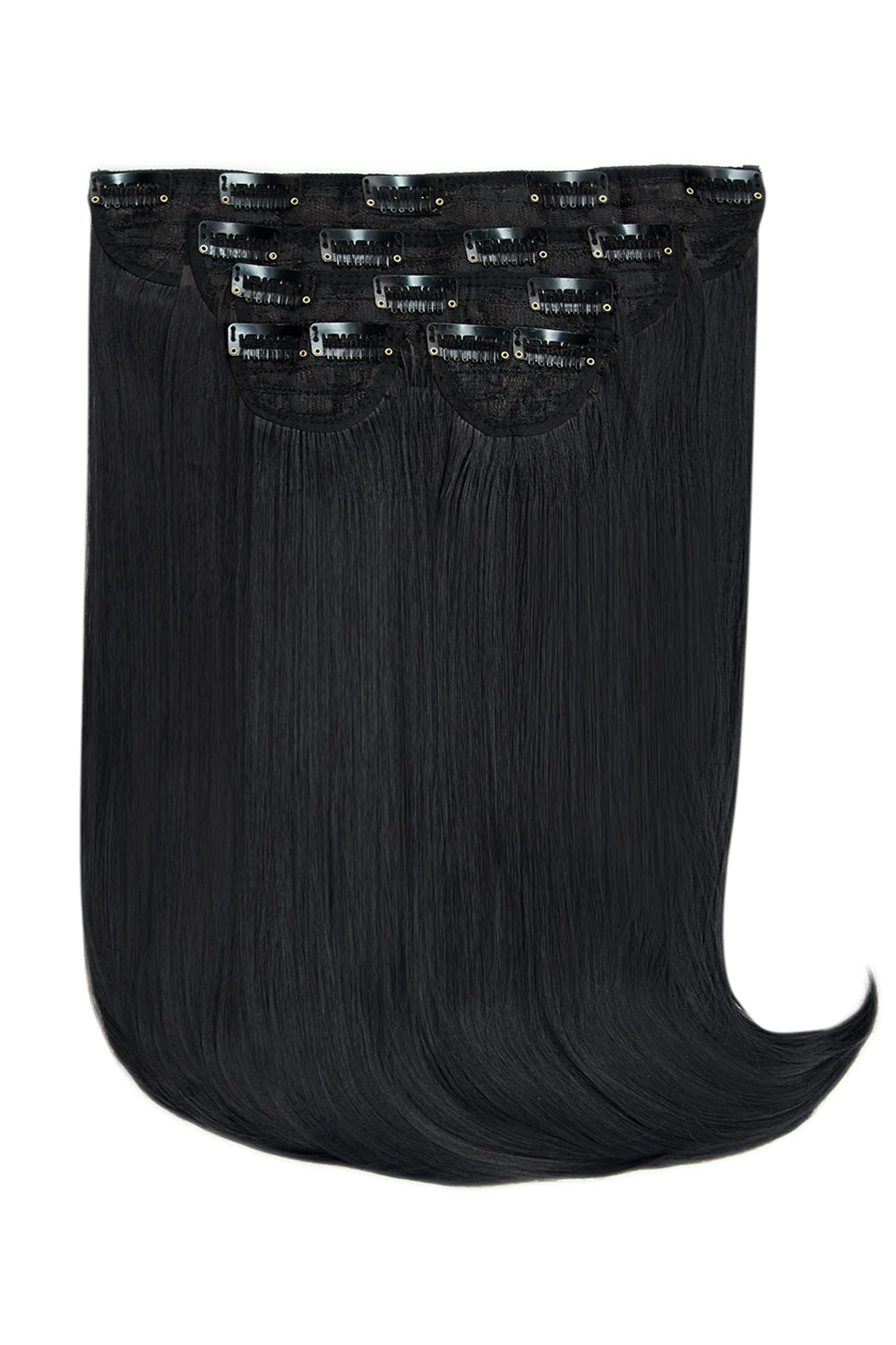 Super Thick 16" 5 Piece Curve Clip In Hair Extensions - Jet Black