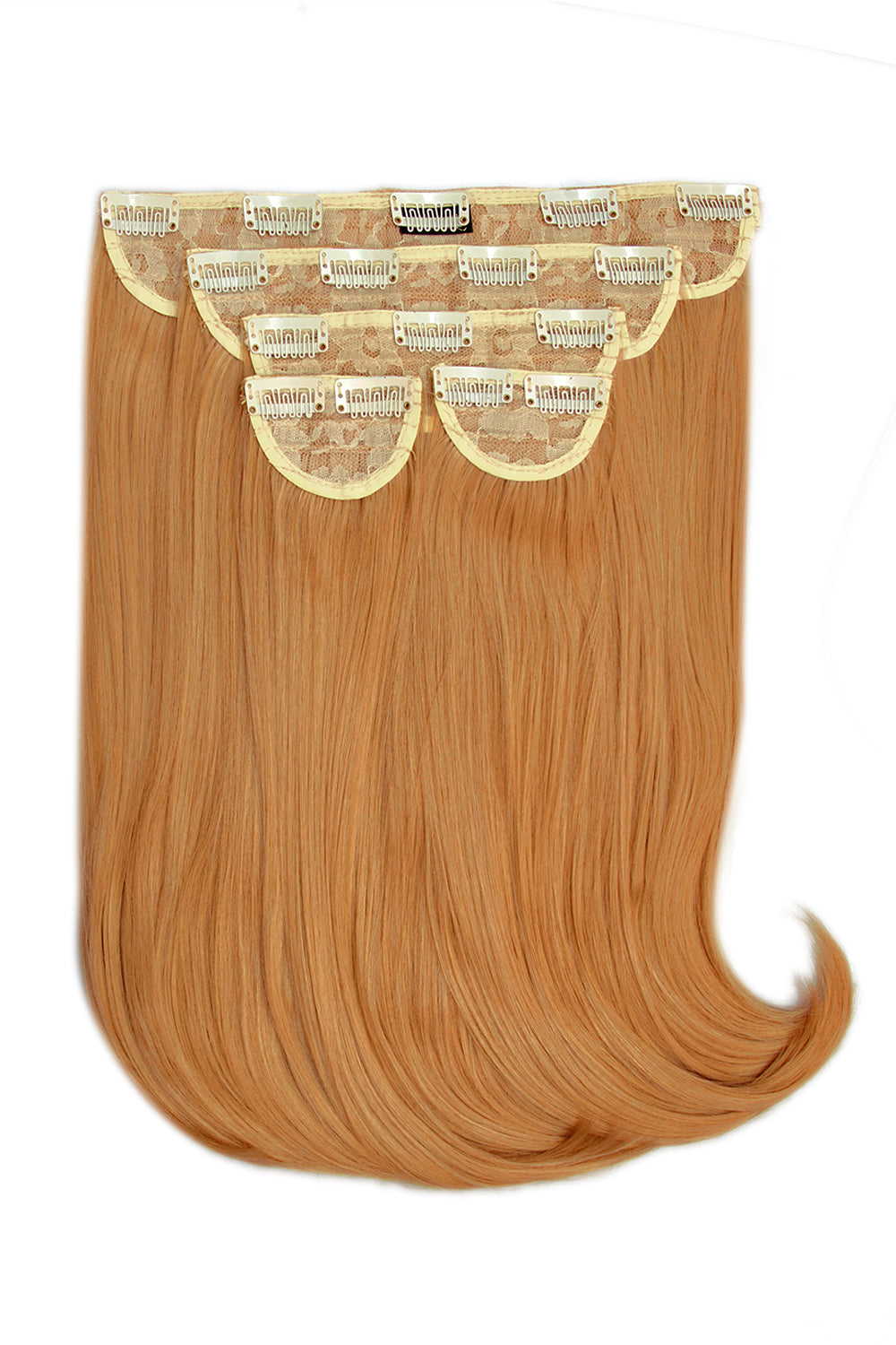 Super Thick 16" 5 Piece Curve Clip In Hair Extensions - Strawberry Blonde