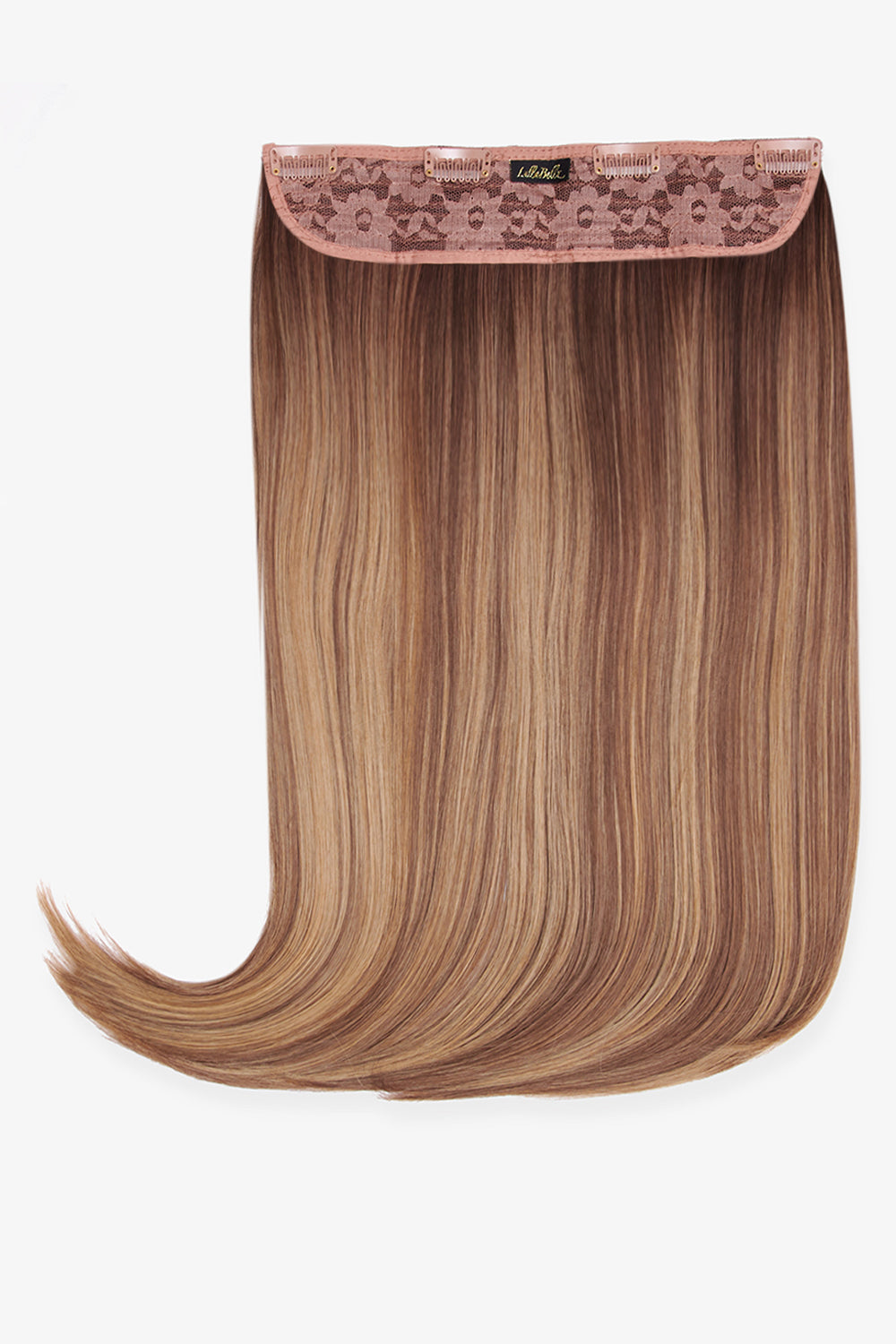 Thick 18" 1 Piece Straight Synthetic Clip In Hair Extensions - LullaBellz  - Rooted Mellow Brown
