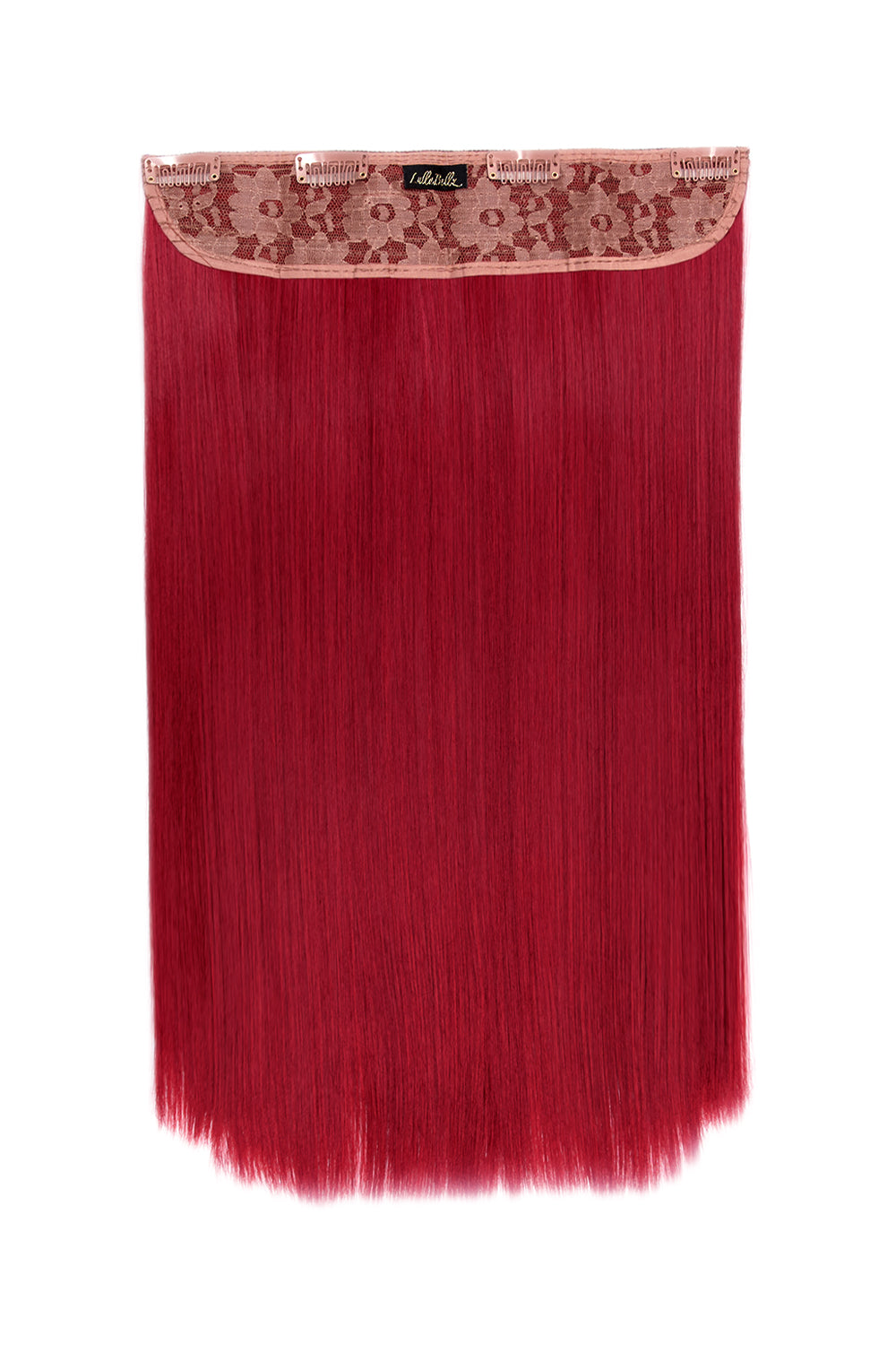 Thick 18" 1 Piece Straight Synthetic Clip In Hair Extensions - LullaBellz  - Burgundy Ruby Red