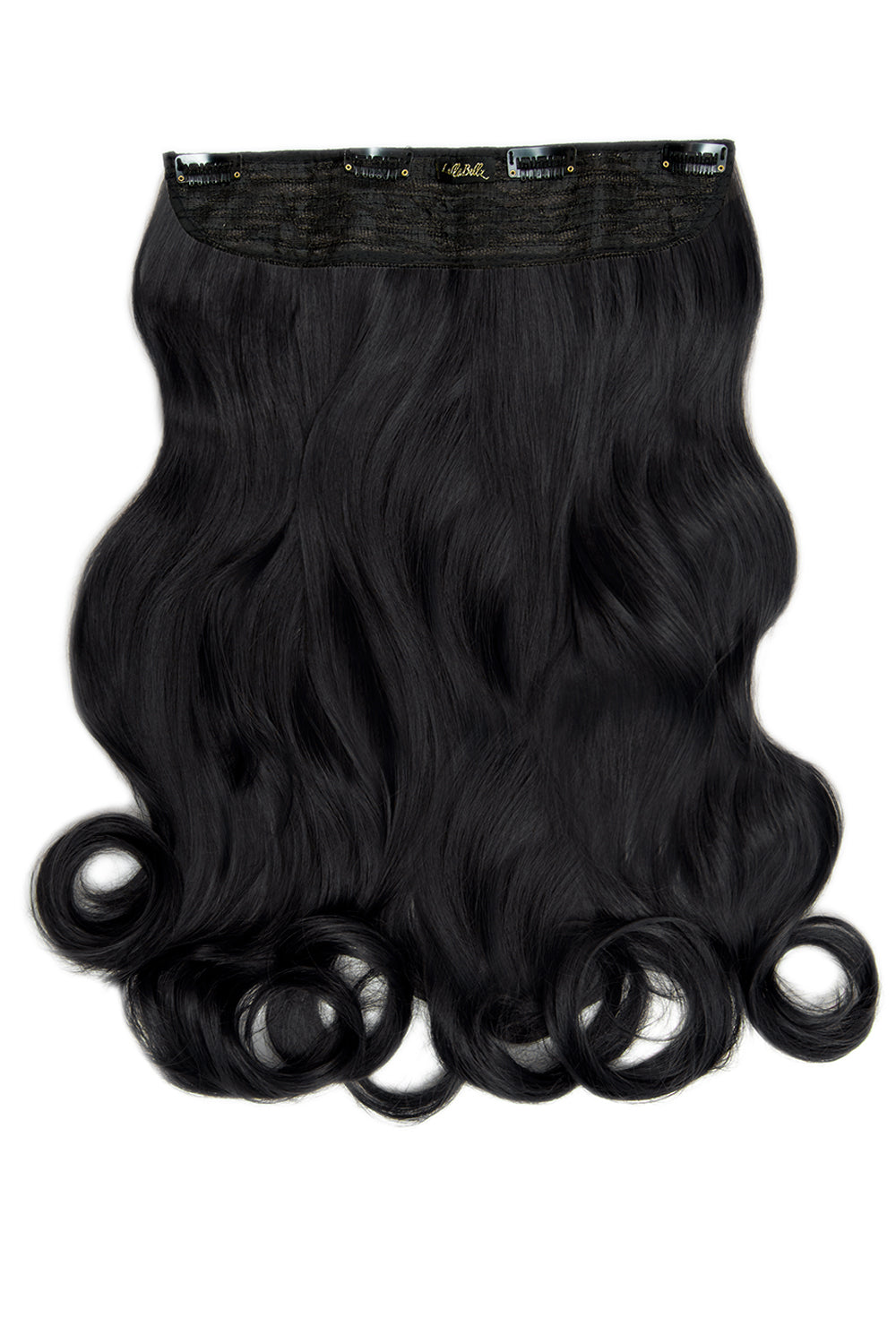 Thick 20" 1 Piece Curly Clip In Hair Extensions - LullaBellz - Jet Black