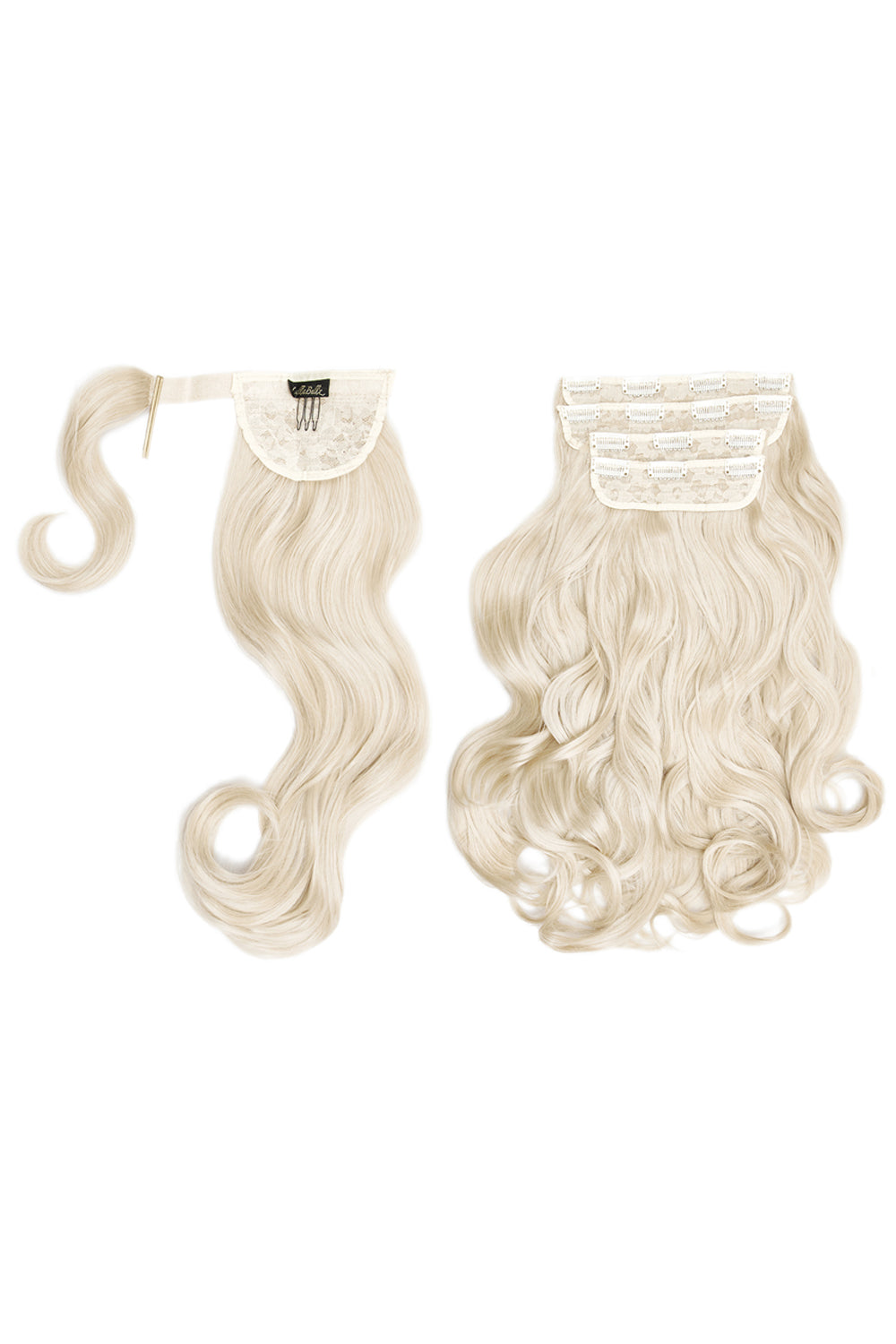 Ultimate Half Up Half Down 22’’ Curly Extension and Pony Set - Bleach Blonde