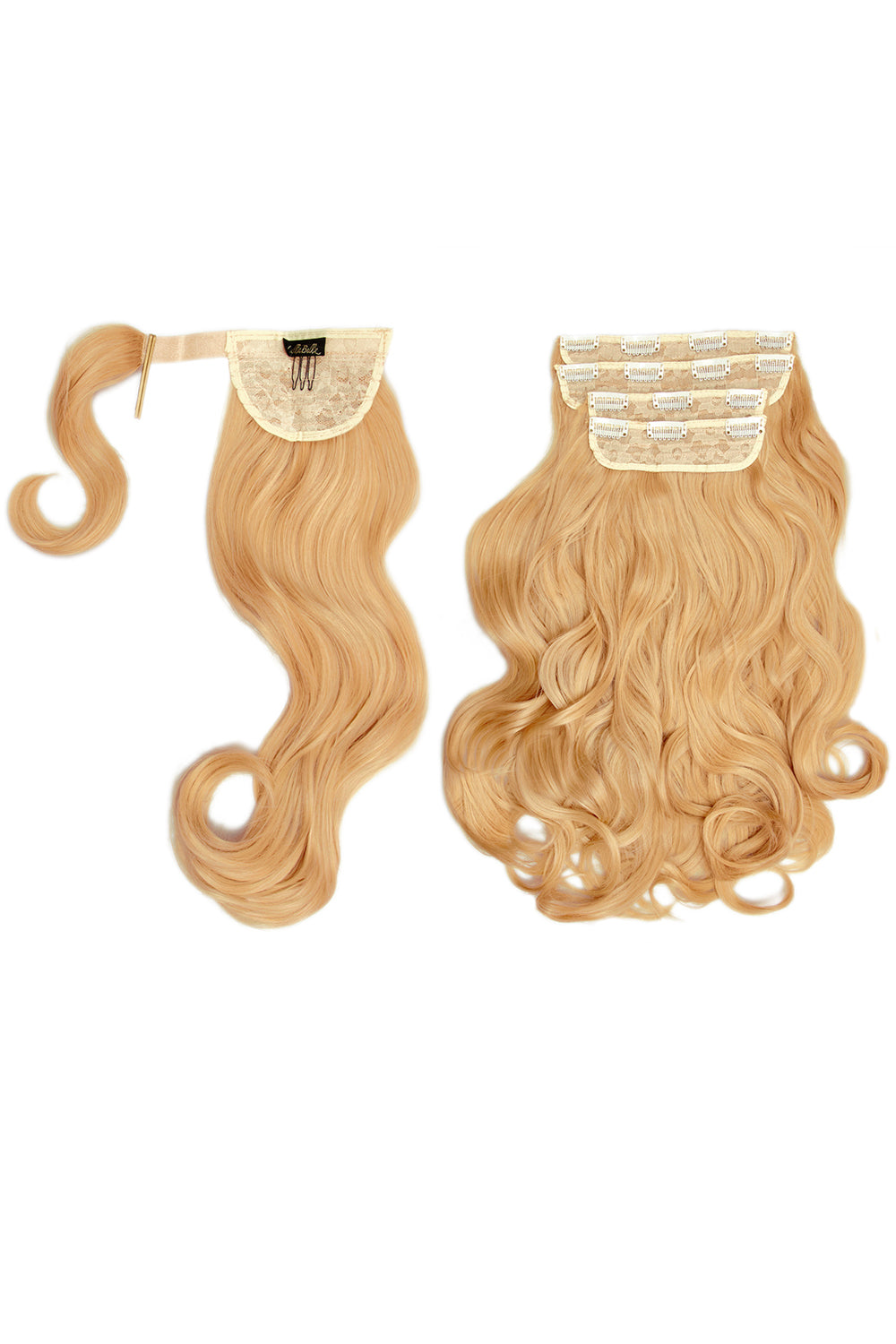 Ultimate Half Up Half Down 22’’ Curly Extension and Pony Set - Caramel Blonde