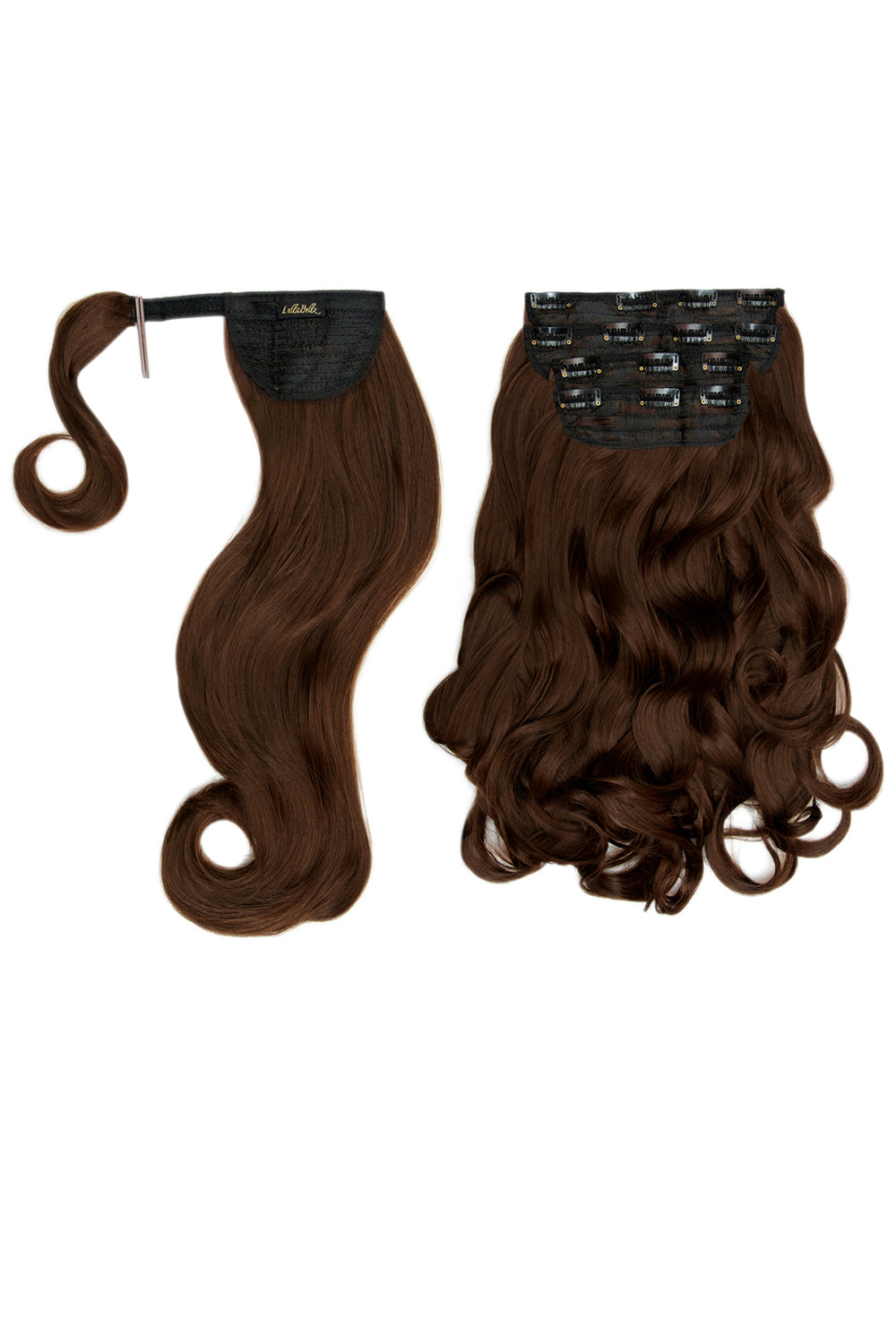 Ultimate Half Up Half Down 22’’ Curly Extension and Pony Set - Golden Brown