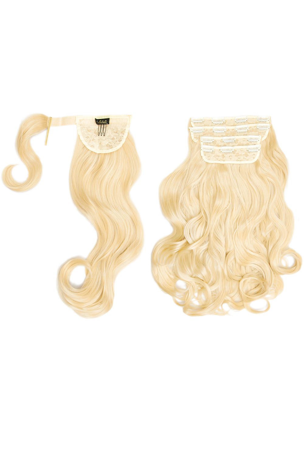 Ultimate Half Up Half Down 22’’ Curly Extension and Pony Set - Pure Blonde