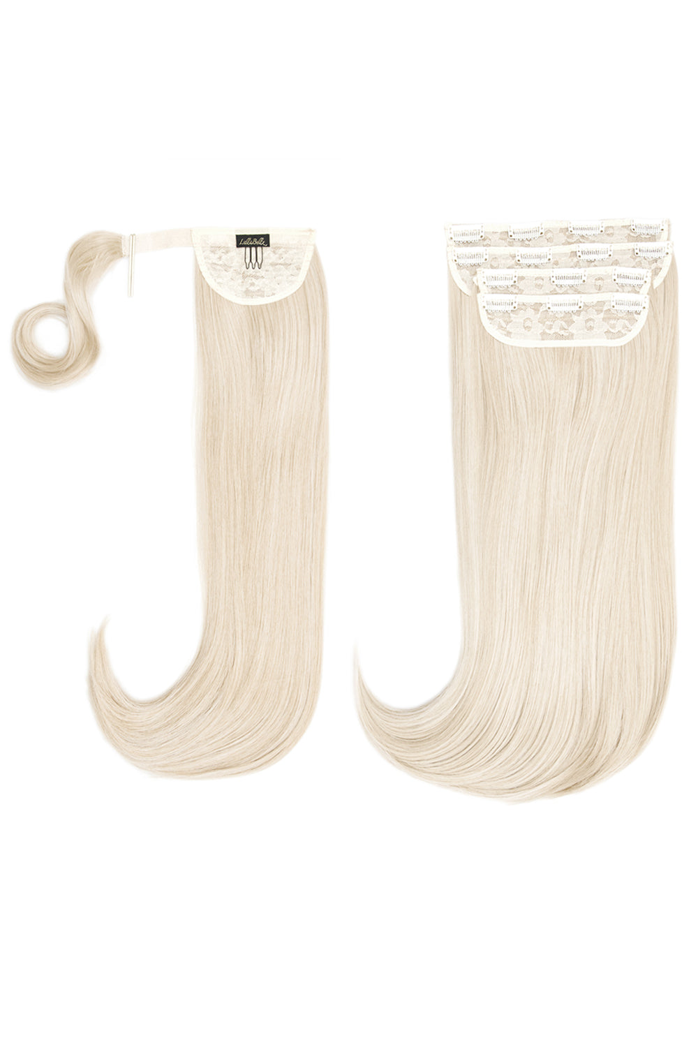 Ultimate Half Up Half Down 22’’ Straight Extension and Pony Set - Bleach Blonde Festival Hair Inspiration