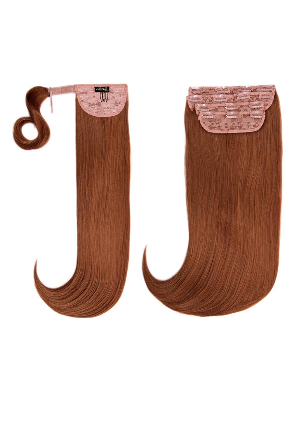 Ultimate Half Up Half Down 22’’ Straight Extension and Pony Set - Copper Red Festival Hair Inspiration