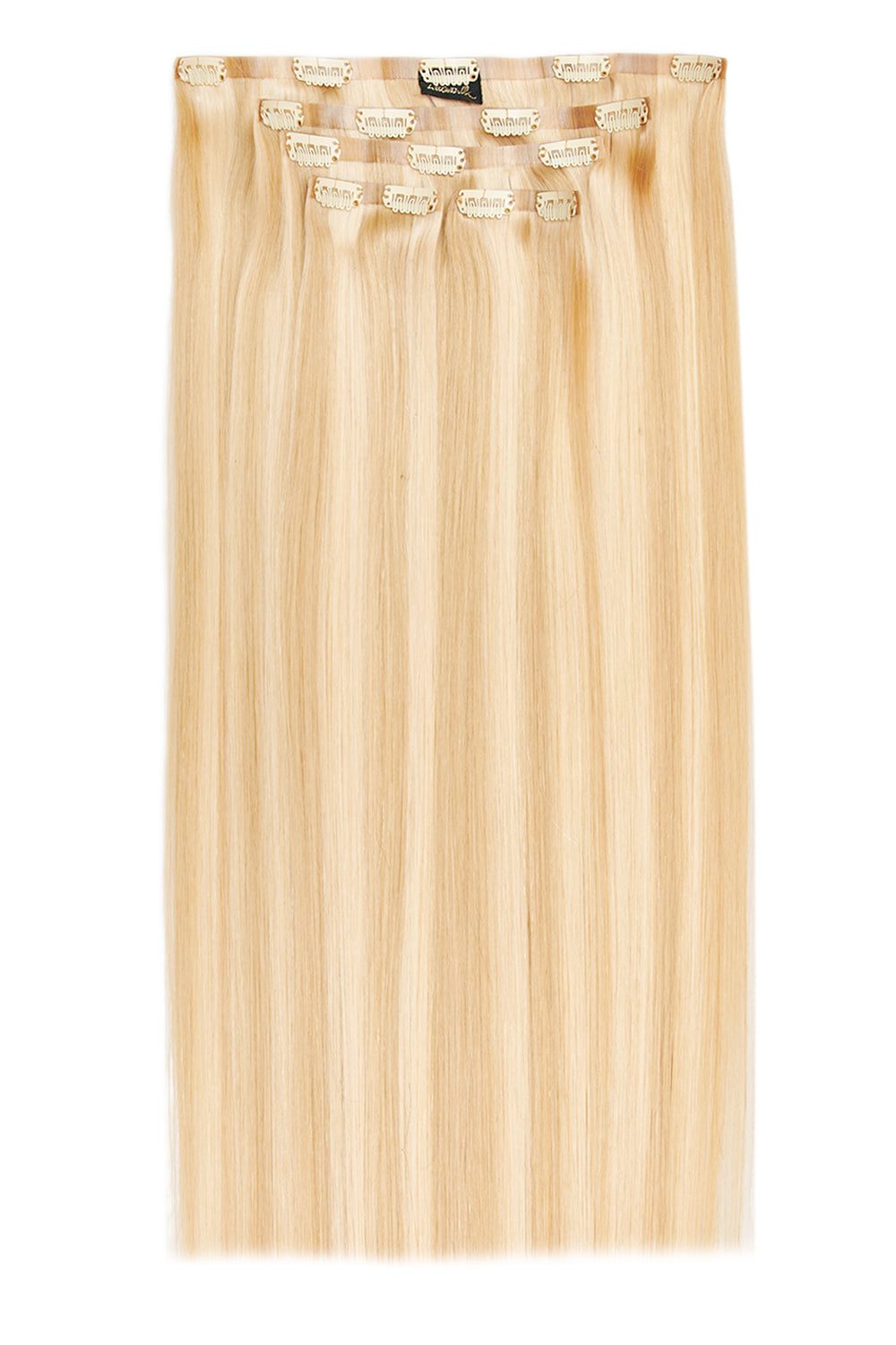 Luxury Gold 20" 5 Piece Human Hair Extensions  - Highlighted Champagne