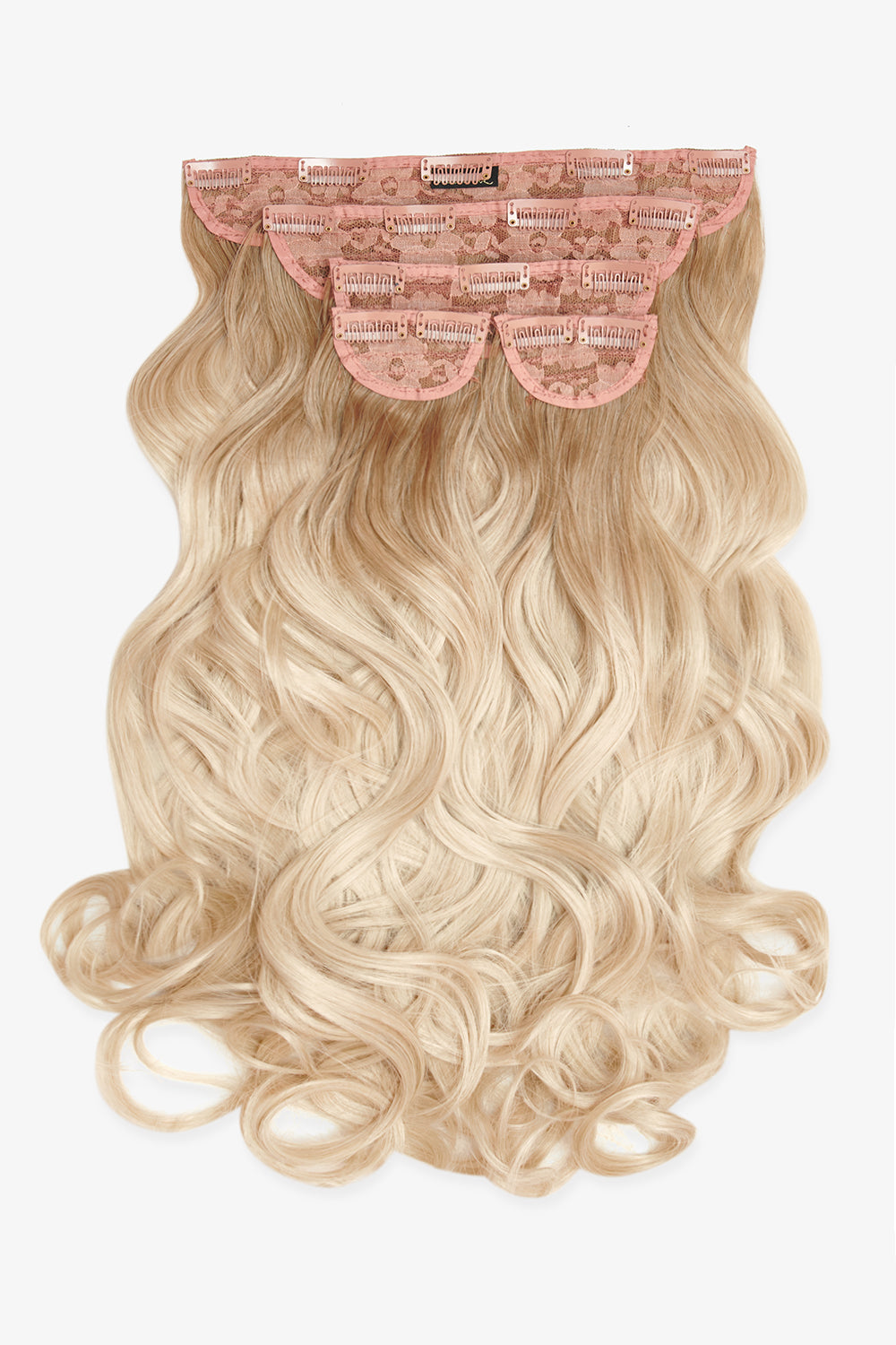 Super Thick 22" 5 Piece Curly Clip In Hair Extensions - Rooted Light Blonde