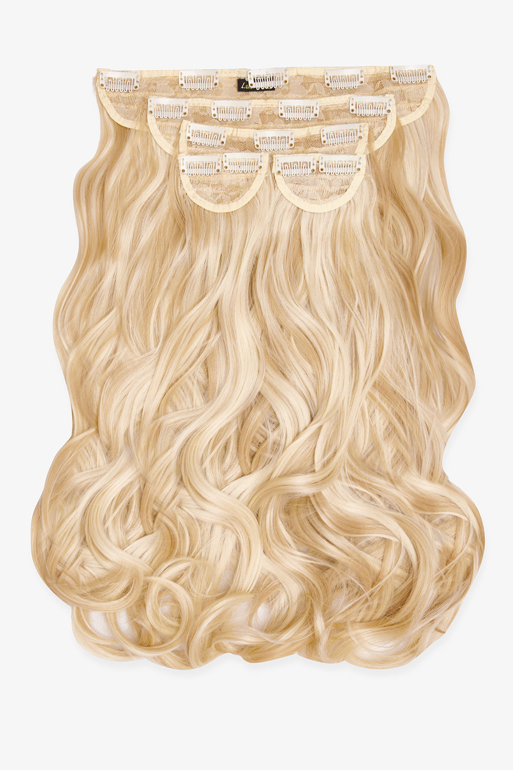 Super Thick 22" 5 Piece Natural Wavy Clip In Hair Extensions - LullaBellz - Highlighted Champagne