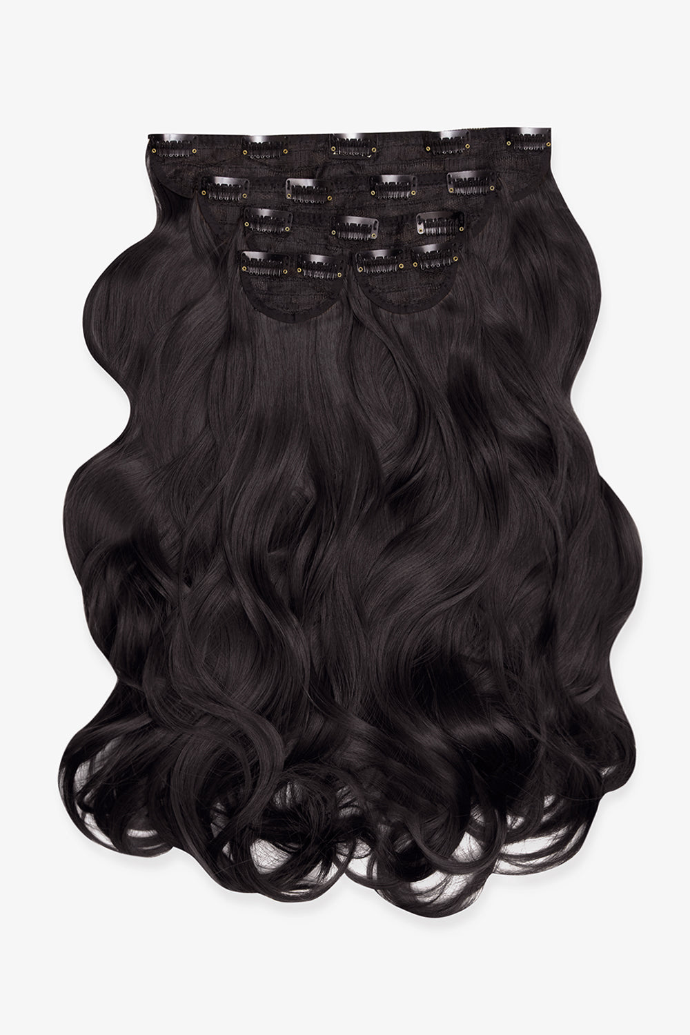 Super Thick 22" 5 Piece Natural Wavy Clip In Hair Extensions - LullaBellz - Raven