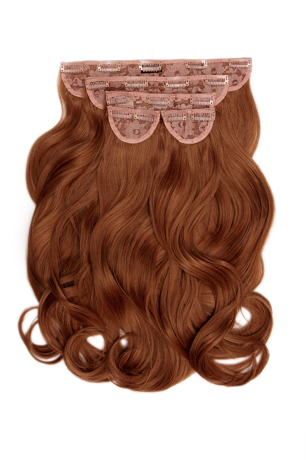 Super Thick 22" 5 Piece Blow Dry Wavy Clip In Hair Extensions - Copper Red